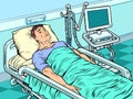 Medical ventilator machine. heavy patient in intensive care. the epidemic of the coronavirus, pneumonia Royalty Free Stock Photo