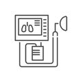 Medical ventilator related vector thin line icon.