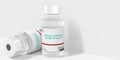 Glass vials with PFIZER VACCINE text on white background. Editorial 3D rendering