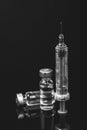 Medical vials for injection with a syringe and ampules Royalty Free Stock Photo