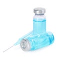 Medical vials for injection with a syringe isolated on a white background Royalty Free Stock Photo