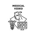 Medical video icon vector illustration