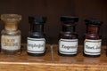 Medical vintage bottles of ancient pharmacy