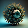 Medical virus. A 3d model of a corona corona
