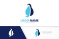 Medical water logo combination. Water drop logotype design template.