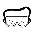 Medical wear goggles protective equipment sketch icon