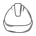 Medical wear hard cap protective equipment sketch icon