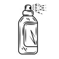 Medical wear spray disinfect bottle protective equipment sketch icon