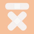 Medical white adhesive bandage. Vector illustration on white isolated background.