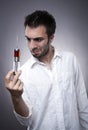 Medical worker holding a syringe