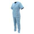 Medical workers clothes for woman stained with blood isolated on white. No people. 3D illustration