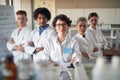 Medical workers in laboratory Royalty Free Stock Photo