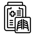 Medical xray icon outline vector. Chest bone