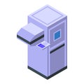 Medical xray room icon isometric vector. Patient lung