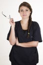 Medical young woman nurse doctor intern portrait
