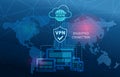 VPN Virtual Private Network Technology Secure Connection Cyber Security Background