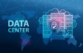 Server Protection Data Center Cloud Connection Security Concept Background
