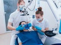 Medicamentous treatment of root canals during endodontic treatment Royalty Free Stock Photo