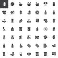 Medicaments vector icons set