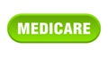 medicare button. rounded sign on white background