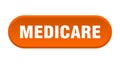 medicare button. rounded sign on white background