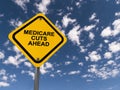 Medicare cuts ahead traffic sign Royalty Free Stock Photo