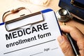 Medicare enrollment form. Royalty Free Stock Photo