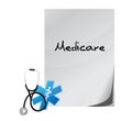 Medicare health sign illustration design