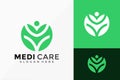 Medicare Lotus Logo Design. Creative Idea logos designs Vector illustration template