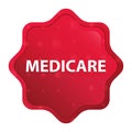 Medicare misty rose red starburst sticker button