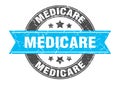 medicare round stamp with ribbon. label sign