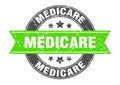 medicare round stamp with ribbon. label sign