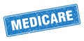 medicare sign. medicare grunge stamp.