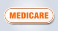 medicare sign. rounded isolated button. white sticker