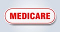 medicare sign. rounded isolated button. white sticker