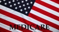 Medicare word on American flag