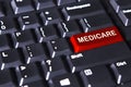 Medicare word on the red button