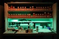 A medication cabinet, shelf after shelf lined with pill bottles. Prescription medication use is at an all time high, a quick fix Royalty Free Stock Photo