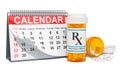 Medication Calendar concept, 3D rendering