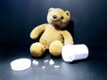 Medication and children, bear with pills