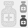Medication Phial Vector Mesh Carcass Model and Triangle Mosaic Icon