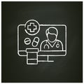 Medication prescription online chalk icon