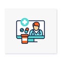 Medication prescription online color icon