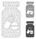 Medication Vial Vector Mesh 2D Model and Triangle Mosaic Icon