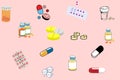 Medications, antibiotics, capsules.