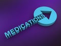 medications word on purple