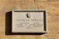 Medici Chapels (Cappelle medicee), street plate in Florence