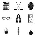 Medicinal course icons set, simple style