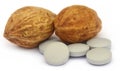 Medicinal Haritaki fruits with tablets