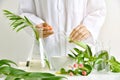 Medicinal herbal plant analysis, Natural organic botany drug research and development.